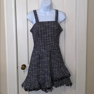 Aqua tweed mini dress